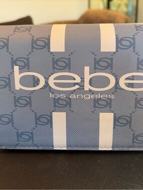 bebe Los Angeles Blue Logo Crossbody Bag